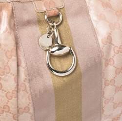 مملوكة مسبقًا حقيبة غوتشي ويب فينتدج كانفاس مقوى كريستال GG وردية 