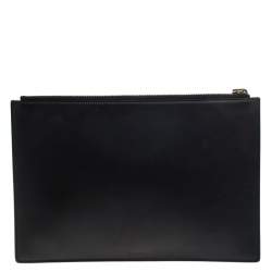مملوكة مسبقًا Gucci Black Leather Ghost Zip Pouch