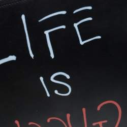 مملوكة مسبقًا Gucci Black Leather Ghost Zip Pouch