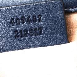 مملوكة مسبقًا Gucci Navy Blue Guccissima Leather Small Padlock Shoulder Bag