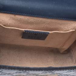 مملوكة مسبقًا Gucci Navy Blue Guccissima Leather Small Padlock Shoulder Bag