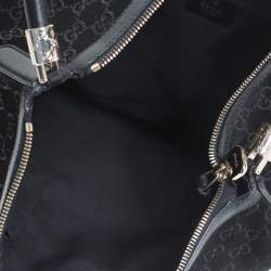 Pre Owned حقيبة غوتشي جلد وسويدي GG سوداء