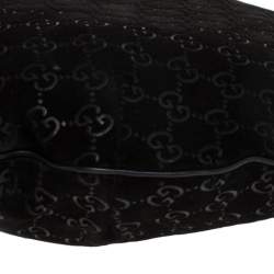 Pre Owned حقيبة غوتشي جلد وسويدي GG سوداء