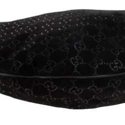 Pre Owned حقيبة غوتشي جلد وسويدي GG سوداء