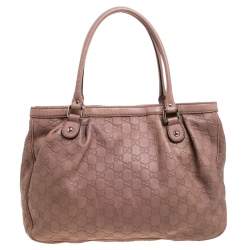 Pre Owned Gucci Rose Pink Guccissima Leather Sukey Tote