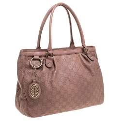 Pre Owned Gucci Rose Pink Guccissima Leather Sukey Tote