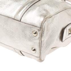 مملوكة مسبقًا Gucci Metallic Gold Leather Dialux Britt Boston Bag