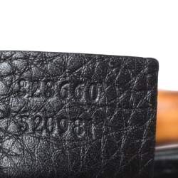 مملوكة مسبقًا حقيبة يد غوتشي بامبو متوسطة جلد سوداء