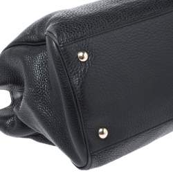 مملوكة مسبقًا حقيبة يد غوتشي بامبو متوسطة جلد سوداء