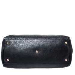 مملوكة مسبقًا حقيبة يد غوتشي بامبو متوسطة جلد سوداء