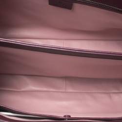 Pre Owned Gucci Burgundy/Pink Python Lady Lock Bamboo Top Handle Bag
