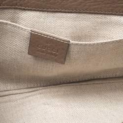 Pre Owned حقيبة كلتش غوتشي غرينيتش جلد وجلد ثعبان بنية