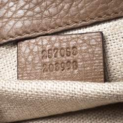 Pre Owned حقيبة كلتش غوتشي غرينيتش جلد وجلد ثعبان بنية