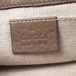 Pre Owned حقيبة كلتش غوتشي غرينيتش جلد وجلد ثعبان بنية