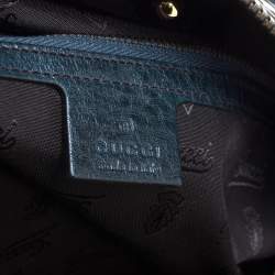 مملوكة مسبقًا Gucci Dark Green Suede and Leather Large Babouska Indy Boston Bag