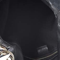 Pre Owned Gucci Black GG Canvas and Leather Medium Babouska Indy Hobo