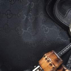 Pre Owned Gucci Black GG Canvas and Leather Medium Babouska Indy Hobo