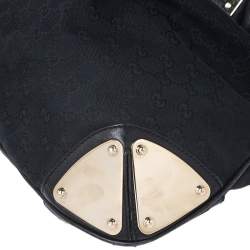 Pre Owned Gucci Black GG Canvas and Leather Medium Babouska Indy Hobo
