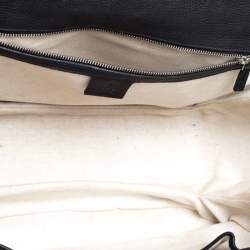 Pre Owned Gucci Black Leather Large New Bamboo Tassel Top Handle Bag 