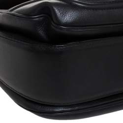 Pre Owned Gucci Black Leather Large New Bamboo Tassel Top Handle Bag 