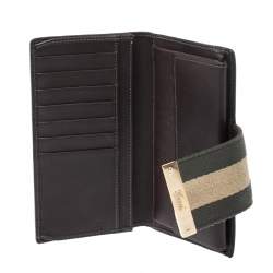 Gucci Beige/Green GG Canvas Web Continental Wallet