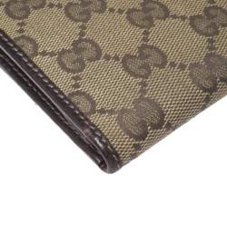 Gucci Beige/Green GG Canvas Web Continental Wallet