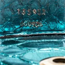 Pre Owned Gucci Metallic Green Python Tom Ford Jeweled Dragon Bag