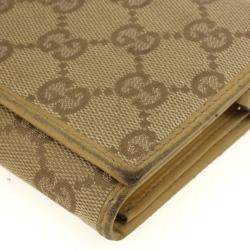 Gucci Beige Monogram Continental Wallet
