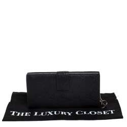 Gucci Black GG Guccissima Leather GG Twin Continental Wallet