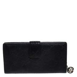 Gucci Black GG Guccissima Leather GG Twin Continental Wallet