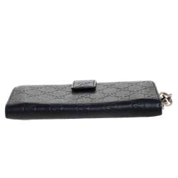 Gucci Black GG Guccissima Leather GG Twin Continental Wallet