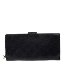 Gucci Black GG Guccissima Leather GG Twin Continental Wallet
