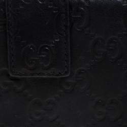 Gucci Black GG Guccissima Leather GG Twin Continental Wallet