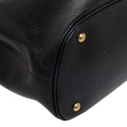 Pre Owned Gucci Black Leather Horsebit Tote