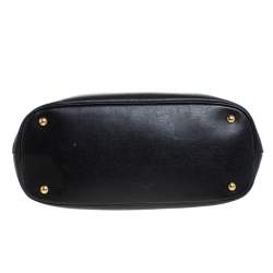 Pre Owned Gucci Black Leather Horsebit Tote