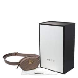 Pre Owned حقيبة غوتشي حزام مارمنونت GG جلد مبطنة بيج