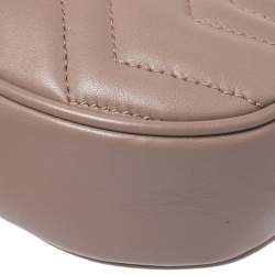 Pre Owned حقيبة غوتشي حزام مارمنونت GG جلد مبطنة بيج