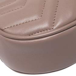 Pre Owned حقيبة غوتشي حزام مارمنونت GG جلد مبطنة بيج