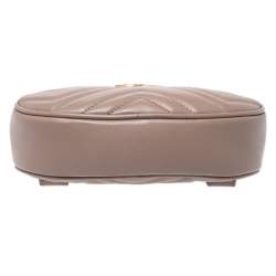 Pre Owned حقيبة غوتشي حزام مارمنونت GG جلد مبطنة بيج