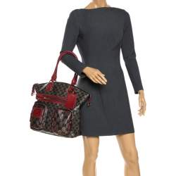 مملوكة مسبقًا Gucci Blue/Red GG Crystal Coated Canvas Medium Voyager Tote