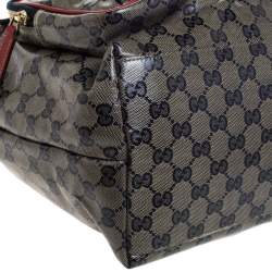 مملوكة مسبقًا Gucci Blue/Red GG Crystal Coated Canvas Medium Voyager Tote