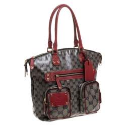 مملوكة مسبقًا Gucci Blue/Red GG Crystal Coated Canvas Medium Voyager Tote