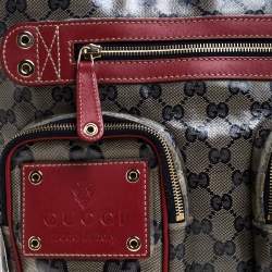 مملوكة مسبقًا Gucci Blue/Red GG Crystal Coated Canvas Medium Voyager Tote