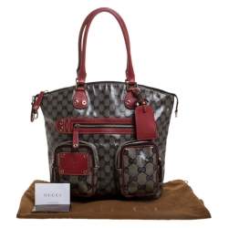 مملوكة مسبقًا Gucci Blue/Red GG Crystal Coated Canvas Medium Voyager Tote