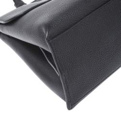 Pre Owned Gucci Black Leather Medium Bamboo Daily Top Handle Bag