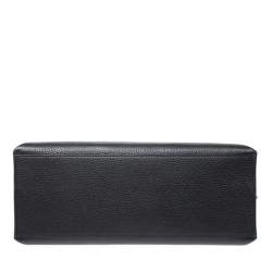 Pre Owned Gucci Black Leather Medium Bamboo Daily Top Handle Bag
