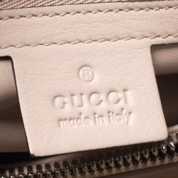 Pre Owned Gucci Beige Leather Lady Bamboo Top Handle Bag