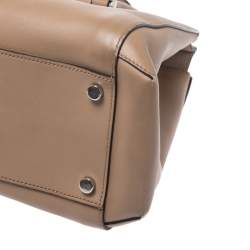 Pre Owned Gucci Beige Leather Lady Bamboo Top Handle Bag