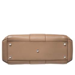 Pre Owned Gucci Beige Leather Lady Bamboo Top Handle Bag
