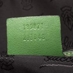 Pre Owned Gucci Green Python Dialux Pop Bamboo Top Handle Bag